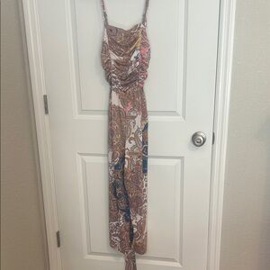 VENUS Paisley Maxi Dress in Brown, Blue & Gold